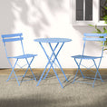 Load image into Gallery viewer, Gardeon Outdoor Setting Table and Chairs Folding Bistro Set Patio Furniture Blue
