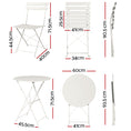 Load image into Gallery viewer, Gardeon Outdoor Setting Bistro Set Table and Chairs Folding Patio Furniture
