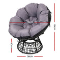 Load image into Gallery viewer, Gardeon Outdoor Papasan Chairs Lounge Setting Patio Furniture Wicker Black
