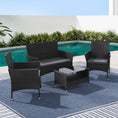 Load image into Gallery viewer, Gardeon 4 Piece Outdoor Dining Set Furniture Lounge Setting Table Chairs Black
