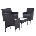 Load image into Gallery viewer, Gardeon 4-piece Outdoor Lounge Setting Wicker Patio Furniture Dining Set Grey
