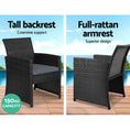 Load image into Gallery viewer, Gardeon Set of 4 Outdoor Lounge Setting Rattan Patio Wicker Dining Set Black
