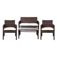 Load image into Gallery viewer, Gardeon Set of 4 Outdoor Lounge Setting Rattan Patio Wicker Dining Set Brown
