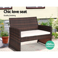 Load image into Gallery viewer, Gardeon Set of 4 Outdoor Lounge Setting Rattan Patio Wicker Dining Set Brown
