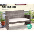 Load image into Gallery viewer, Gardeon Set of 4 Outdoor Lounge Setting Rattan Patio Wicker Dining Set Mixed Grey
