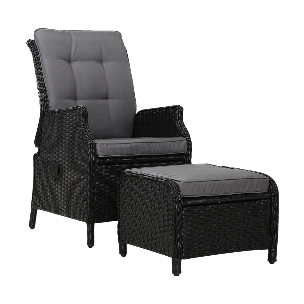 Gardeon Recliner Chair Sun lounge Setting Outdoor Furniture Patio Wicker Sofa