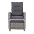 Load image into Gallery viewer, Sun lounge Recliner Chair Wicker Lounger Sofa Day Bed Outdoor Furniture Patio Garden Cushion Ottoman Grey Gardeon
