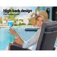 Load image into Gallery viewer, Gardeon Outdoor Setting Recliner Chair Table Set Wicker lounge Patio Furniture Black
