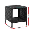 Load image into Gallery viewer, Gardeon Side Table Coffee Patio Outdoor Furniture Rattan Desk Indoor Garden Black
