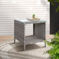 Load image into Gallery viewer, Gardeon Side Table Coffee Patio Outdoor Furniture Rattan Desk Indoor Garden Grey
