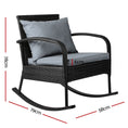 Load image into Gallery viewer, Gardeon Outdoor Furniture Rocking Chair Wicker Garden Patio Lounge Setting Black
