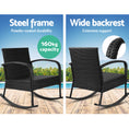 Load image into Gallery viewer, Gardeon Outdoor Furniture Rocking Chair Wicker Garden Patio Lounge Setting Black
