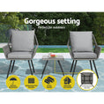 Load image into Gallery viewer, Gardeon Outdoor Furniture 3-Piece Lounge Setting Chairs Table Bistro Set Patio
