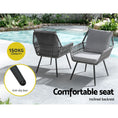 Load image into Gallery viewer, Andy Outdoor Furniture 3-Piece Lounge Setting Chairs Table Bistro Set Patio
