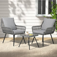 Load image into Gallery viewer, Gardeon Outdoor Furniture 3-Piece Lounge Setting Chairs Table Bistro Set Patio
