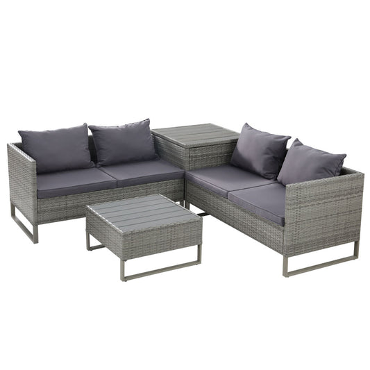 Gardeon Outdoor Sofa Furniture Garden Couch Lounge Set Patio Wicker Table Chairs