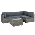 Load image into Gallery viewer, Gardeon 5-Piece Outdoor Furniture Sofa Set Wicker Lounge Setting Table Chairs
