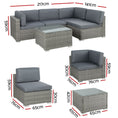 Load image into Gallery viewer, Gardeon 5-Piece Outdoor Furniture Sofa Set Wicker Lounge Setting Table Chairs
