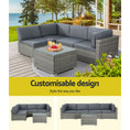 Load image into Gallery viewer, Gardeon 5-Piece Outdoor Furniture Sofa Set Wicker Lounge Setting Table Chairs
