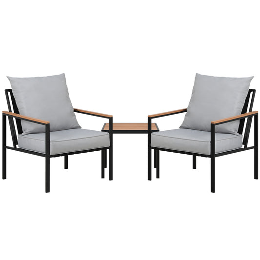 Gardeon Outdoor Furniture 3pcs Lounge Setting Bistro Set Chairs Table Patio