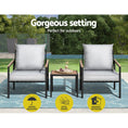 Load image into Gallery viewer, Gardeon Outdoor Furniture 3pcs Lounge Setting Bistro Set Chairs Table Patio
