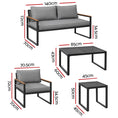 Load image into Gallery viewer, Gardeon Outdoor Sofa Set 3 Seater Corner Modular Lounge Setting Steel
