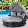 Load image into Gallery viewer, Gardeon Outdoor Lounge Setting Patio Furniture Sofa Wicker Garden Rattan Set Day Bed Black
