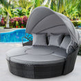 Load image into Gallery viewer, Gardeon Outdoor Lounge Setting Sofa Patio Furniture Wicker Garden Rattan Set Day Bed Black
