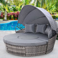 Load image into Gallery viewer, Gardeon Outdoor Lounge Setting Sofa Patio Furniture Wicker Garden Rattan Set Day Bed Grey
