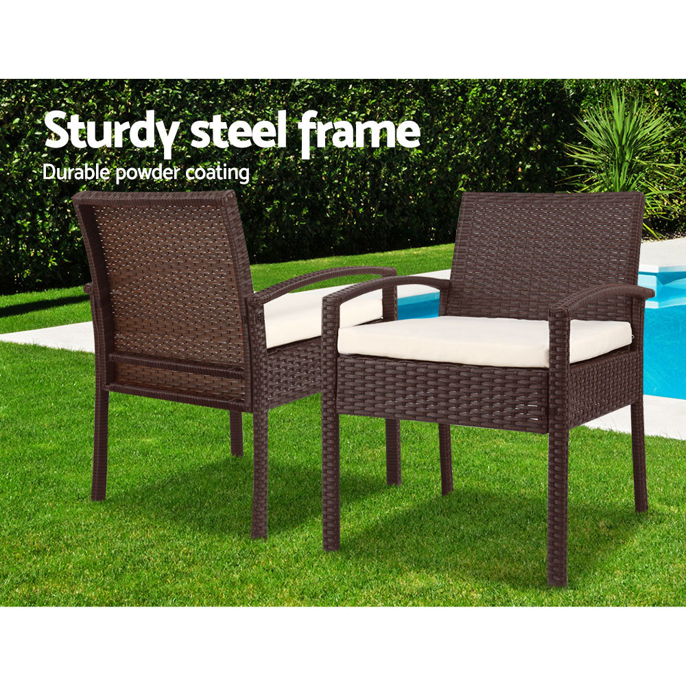 Gardeon 3-piece Outdoor Set - Brown