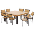 Load image into Gallery viewer, Gardeon 8-seater Outdoor Furniture Dining Chairs Table Patio 9pcs Acacia Wood
