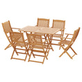 Load image into Gallery viewer, Gardeon 7PCS Outdoor Dining Set Garden Chairs Table Patio Foldable 6 Seater Wood
