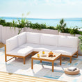 Load image into Gallery viewer, Gardeon 5PCS Outdoor Sofa Set 4-Seater Couch Lounge Setting Acacia Wood
