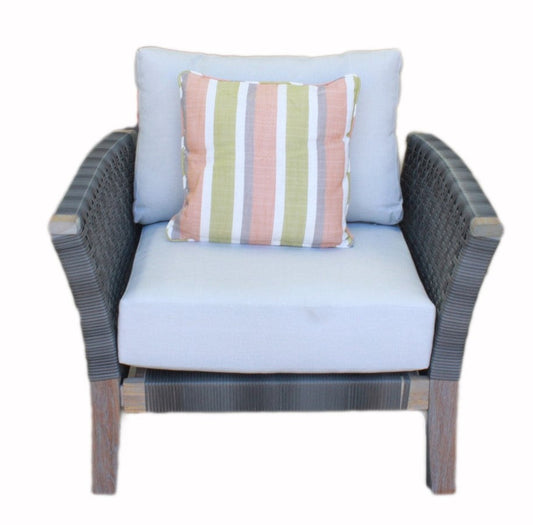 Armchair Indoor Outdoor Wicker Rattan Woven - Gray