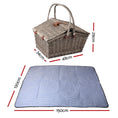 Load image into Gallery viewer, Alfresco 4 Person Picnic Basket Deluxe Baskets Outdoor Insulated Blanket
