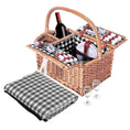 Load image into Gallery viewer, Alfresco 4 Person Picnic Basket Set Basket Outdoor Insulated Blanket Deluxe
