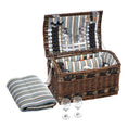 Load image into Gallery viewer, Alfresco 4 Person Picnic Basket Wicker Baskets Outdoor Insulated Gift Blanket
