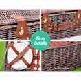 Load image into Gallery viewer, Alfresco 4 Person Picnic Basket Wicker Picnic Set Outdoor Insulated Blanket
