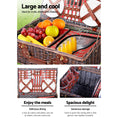 Load image into Gallery viewer, Alfresco 4 Person Picnic Basket Wicker Picnic Set Outdoor Insulated Blanket
