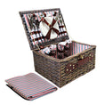 Load image into Gallery viewer, Alfresco 4 Person Picnic Basket Baskets Deluxe Outdoor Corporate Gift Blanket
