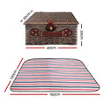 Load image into Gallery viewer, Alfresco 4 Person Picnic Basket Baskets Deluxe Outdoor Corporate Gift Blanket
