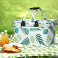 Load image into Gallery viewer, Alfresco Picnic Bag Basket Folding Hamper Camping Hiking Insulated White
