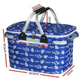 Load image into Gallery viewer, Alfresco Large Folding Picnic Bag Basket Hamper Camping Hiking Insulated Lunch Cooler
