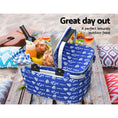 Load image into Gallery viewer, Alfresco Large Folding Picnic Bag Basket Hamper Camping Hiking Insulated Lunch Cooler
