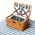 Load image into Gallery viewer, Alfresco Picnic Basket Set Wooden Cooler Bag 4 Person Outdoor Insulated Liquor
