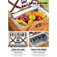 Load image into Gallery viewer, Alfresco Picnic Basket Set Wooden Cooler Bag 4 Person Outdoor Insulated Liquor
