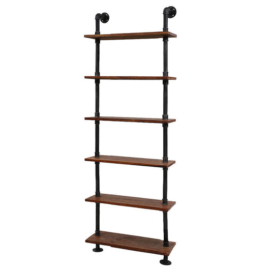 Emily Rustic Wall Shelves Display Bookshelf Industrial DIY Pipe Shelf Brackets