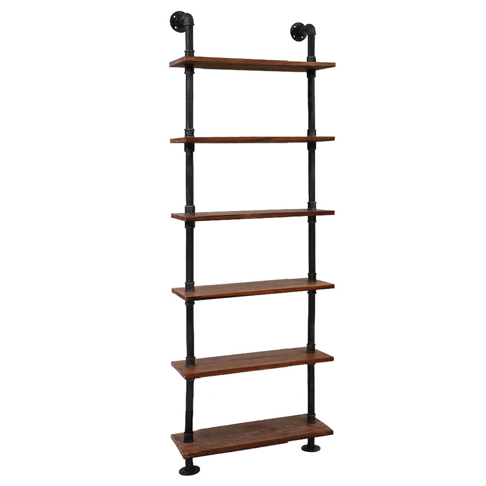 Emily Rustic Wall Shelves Display Bookshelf Industrial DIY Pipe Shelf Brackets