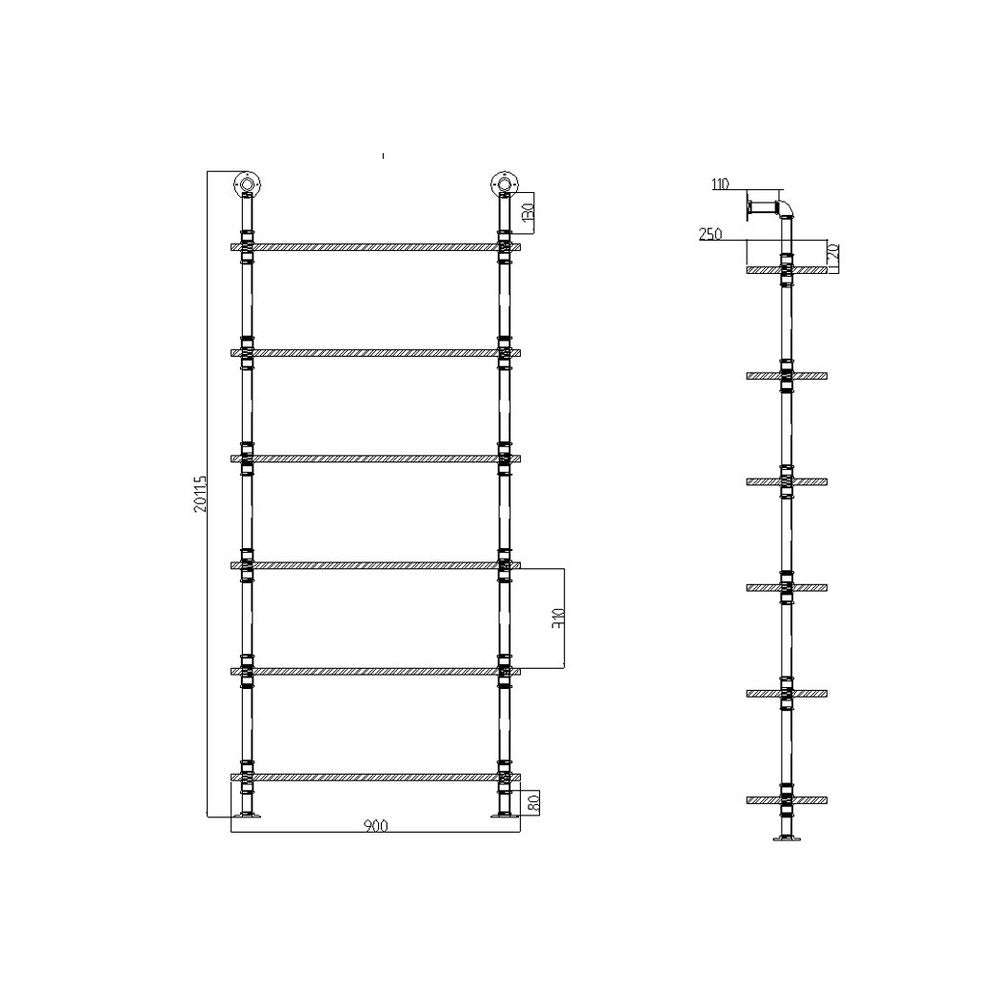Artiss Wall Shelves Display Bookshelf Rustic Vintage DIY Pipe Shelf Brackets