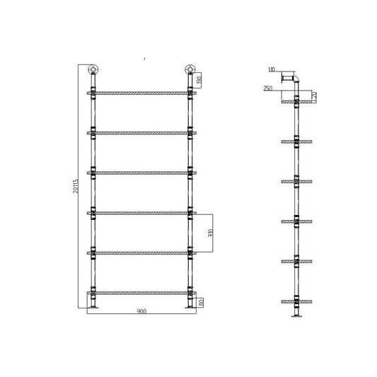 Artiss Wall Shelves Display Bookshelf Rustic Vintage DIY Pipe Shelf Brackets